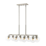 Julian 33.5" Farmhouse Bohemian Iron/Glass Linear LED Pendant - JONATHAN Y