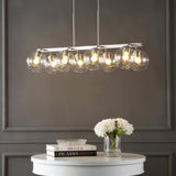 Julian 33.5" Farmhouse Bohemian Iron/Glass Linear LED Pendant - JONATHAN Y