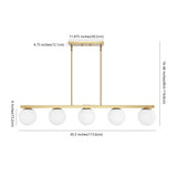 Luca Parisian 45.5" Modern Glam Iron Globe Linear LED Pendant - JONATHAN Y