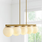 Luca Parisian 45.5" Modern Glam Iron Globe Linear LED Pendant - JONATHAN Y