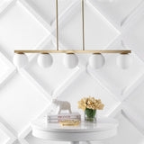 Luca Parisian 45.5" Modern Glam Iron Globe Linear LED Pendant - JONATHAN Y
