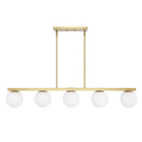 Luca Parisian 45.5" Modern Glam Iron Globe Linear LED Pendant - JONATHAN Y
