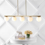 Luca Parisian 45.5" Modern Glam Iron Globe Linear LED Pendant - JONATHAN Y