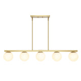 Luca Parisian 45.5" Modern Glam Iron Globe Linear LED Pendant - JONATHAN Y
