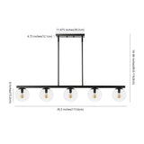Luca Parisian 45.5" Modern Glam Iron Globe Linear LED Pendant - JONATHAN Y
