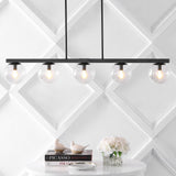 Luca Parisian 45.5" Modern Glam Iron Globe Linear LED Pendant - JONATHAN Y