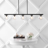 Luca Parisian 45.5" Modern Glam Iron Globe Linear LED Pendant - JONATHAN Y