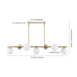 Luca Parisian 45.5" Modern Glam Iron Globe Linear LED Pendant