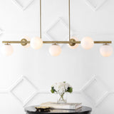 Luca Parisian 45.5" Modern Glam Iron Globe Linear LED Pendant - JONATHAN Y