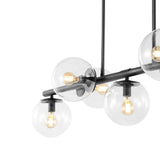Luca Parisian 45.5" Modern Glam Iron Globe Linear LED Pendant