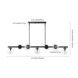 Luca Parisian 45.5" Modern Glam Iron Globe Linear LED Pendant