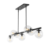 Luca Parisian 45.5" Modern Glam Iron Globe Linear LED Pendant
