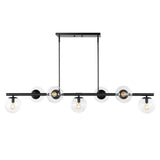 Luca Parisian 45.5" Modern Glam Iron Globe Linear LED Pendant