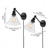 Cowie 8" Iron/Glass Adjustable LED Wall Sconce Oil Rubbed Bronze (Set of 2) – DIM
