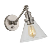 Cowie 8" Iron/Glass Adjustable LED Wall Sconce - JONATHAN Y