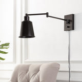 Cary 5.75" Iron Contemporary Swing Arm LED Wall Sconce - JONATHAN Y