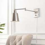Cary 5.75" Iron Contemporary Swing Arm LED Wall Sconce - JONATHAN Y