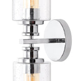Jules Edison 16.5" Cylinder Iron/Seeded Glass Farmhouse Contemporary LED Wall Sconce
