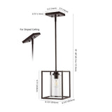 Quinn 8.13" Industrial Farmhouse Iron/Glass LED Pendant - JONATHAN Y