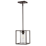 Quinn 8.13" Industrial Farmhouse Iron/Glass LED Pendant - JONATHAN Y