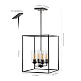 Quinn 8.13" Industrial Farmhouse Iron/Glass LED Pendant - JONATHAN Y