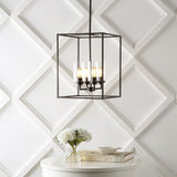 Quinn 8.13" Industrial Farmhouse Iron/Glass LED Pendant - JONATHAN Y