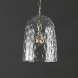 Matilda 10" Industrial Designer Iron/Dimple Glass Dome LED Pendant - JONATHAN Y