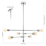 Atlas Modern Vintage Iron Arm-Adjustable LED Chandelier - JONATHAN Y