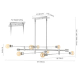 Atlas Modern Vintage Iron Arm-Adjustable LED Chandelier - JONATHAN Y