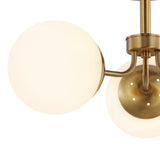 Olivier 23.5" 3-Light Bohemian Farmhouse Iron/Frosted Glass LED Semi Flush Mount - JONATHAN Y