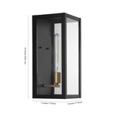 Berlin Iron/Glass Modern Industrial LED Outdoor Lantern - JONATHAN Y