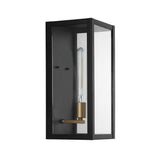 Berlin Iron/Glass Modern Industrial LED Outdoor Lantern - JONATHAN Y
