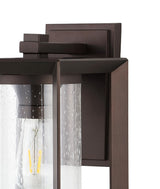 Vaughn 7.25" Iron/Glass Modern Rustic Cube LED Outdoor Lantern - JONATHAN Y