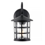 Cadiz 6" Iron/Seeded Glass Cottage Rustic Scrolled Lantern LED Outdoor Lantern - JONATHAN Y