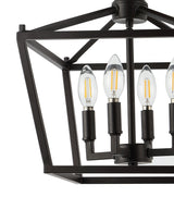 Plains Mini Lantern 12" Iron Modern Farmhouse LED Flush Mount