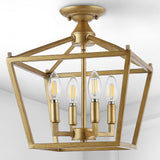 Plains Mini Lantern 12" Iron Modern Farmhouse LED Flush Mount