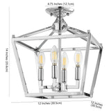 Plains Mini Lantern 12" Iron Modern Farmhouse LED Flush Mount