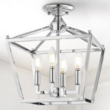 Plains Mini Lantern 12" Iron Modern Farmhouse LED Flush Mount