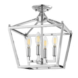 Plains Mini Lantern 12" Iron Modern Farmhouse LED Flush Mount