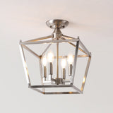 Plains Mini Lantern 12" Iron Modern Farmhouse LED Flush Mount