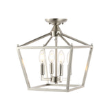 Plains Mini Lantern 12" Iron Modern Farmhouse LED Flush Mount