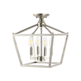 Plains Mini Lantern 12" Iron Modern Farmhouse LED Flush Mount