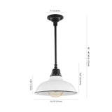 Jasper 12.25" Farmhouse Industrial Indoor/Outdoor Iron LED Pendant
