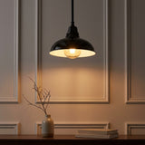 Jasper 12.25" Farmhouse Industrial Indoor/Outdoor Iron LED Pendant Black – AI-ON