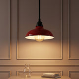 Jasper 12.25" Farmhouse Industrial Indoor/Outdoor Iron LED Pendant Red – AI-ON