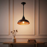Jasper 12.25" Farmhouse Industrial Indoor/Outdoor Iron LED Pendant Wood Finish/Copper – AI-ON