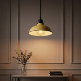 Jasper 12.25" Farmhouse Industrial Indoor/Outdoor Iron LED Pendant Matte Yellow – AI-ON