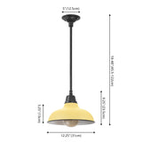 Jasper 12.25" Farmhouse Industrial Indoor/Outdoor Iron LED Pendant
