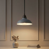 Jasper 12.25" Farmhouse Industrial Indoor/Outdoor Iron LED Pendant Matte Silver Blue – AI-ON