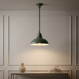 Jasper 12.25" Farmhouse Industrial Indoor/Outdoor Iron LED Pendant Matte Green – AI-ON